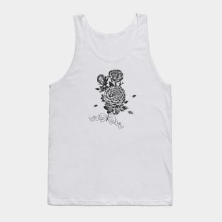 Black Rose Flower Bouquet with Ribbon Tank Top